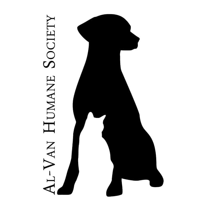 Silhouette of a dog and a cat with "All-Van Humane Society" text, representing animal rescue and pet adoption in Michigan.
